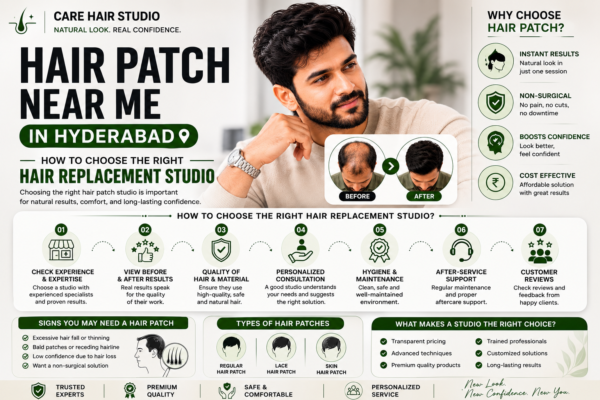 Hair Patch Near Me in Hyderabad – How to Choose the Right Hair Replacement Studio